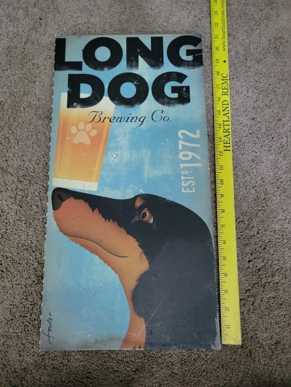 Long Dog Brewing Co Beer Man Cave Bar Wall Art Decor